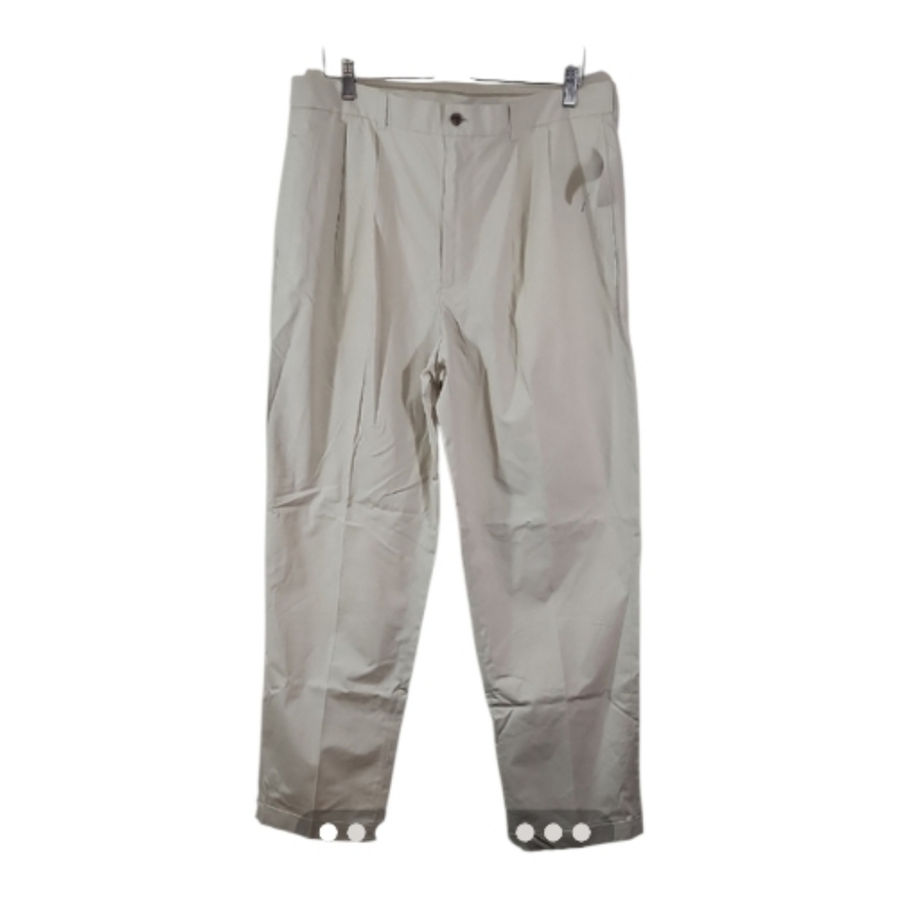 Brooks Brothers 346 Khaki Pleated Cream Cotton Pants Size 38×34L NWT